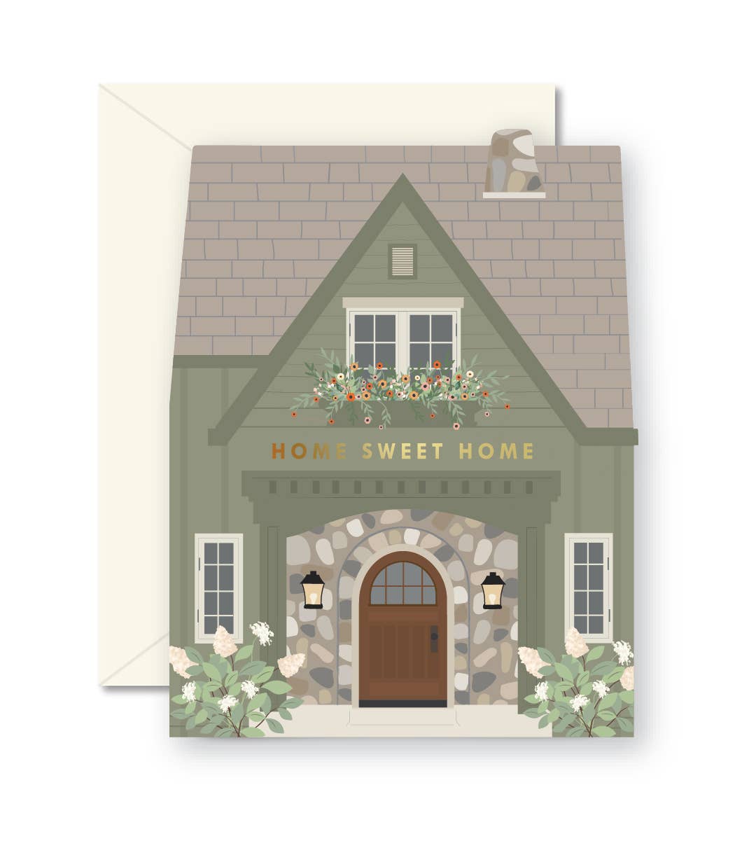 Green Home Sweet Home folded Greeting Card