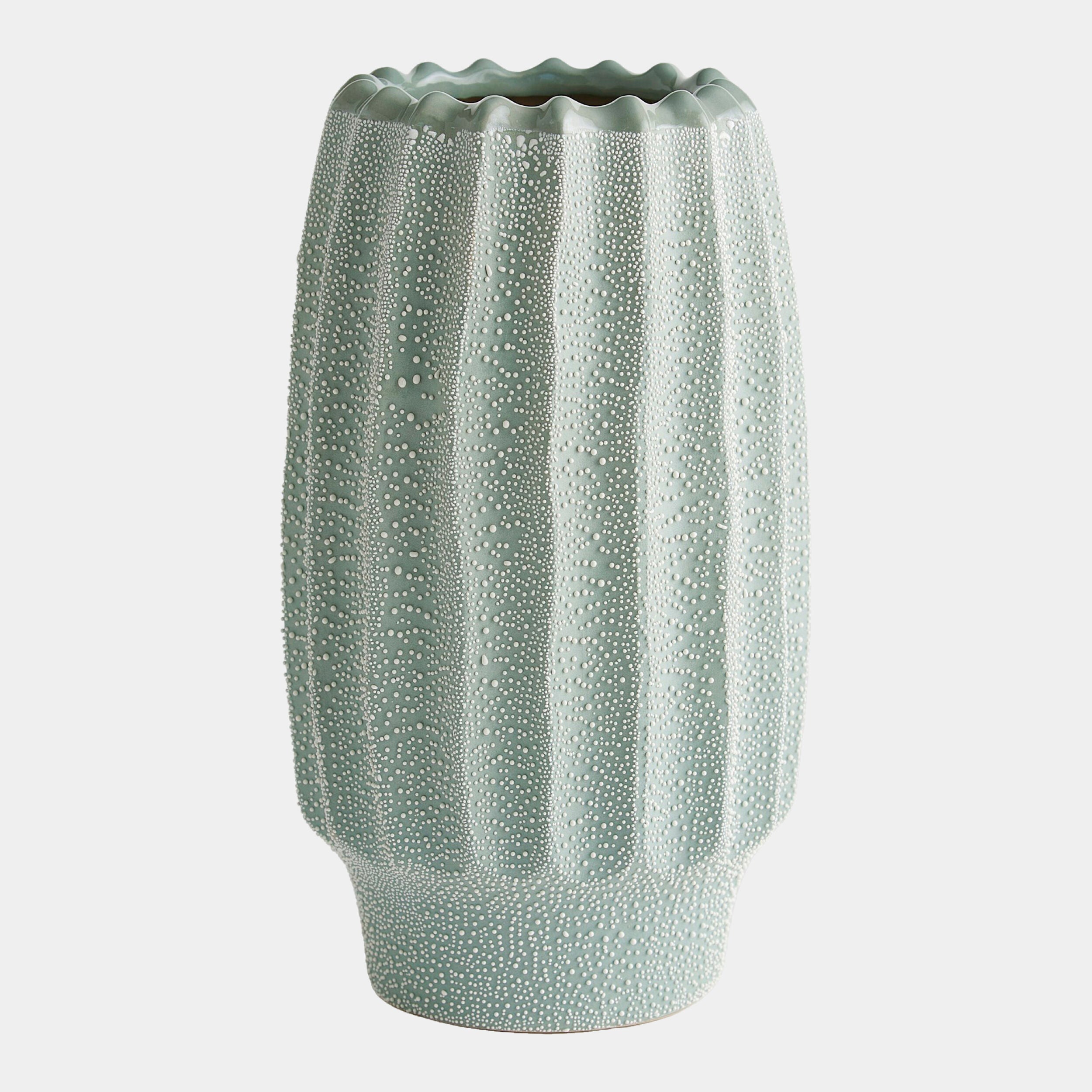 Green Pebbled Textured Vase