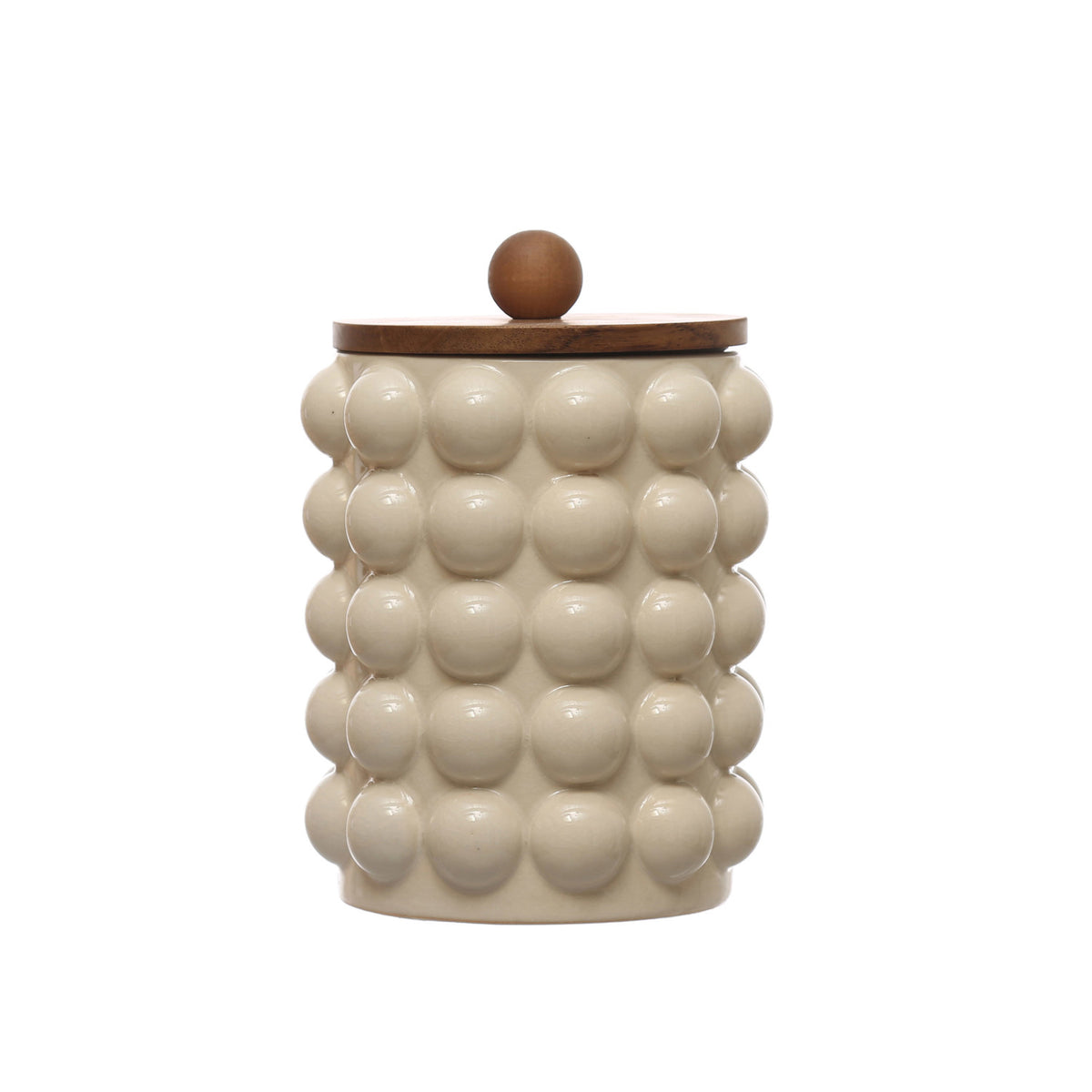 Raised Dots Canister w/ Acacia Lid