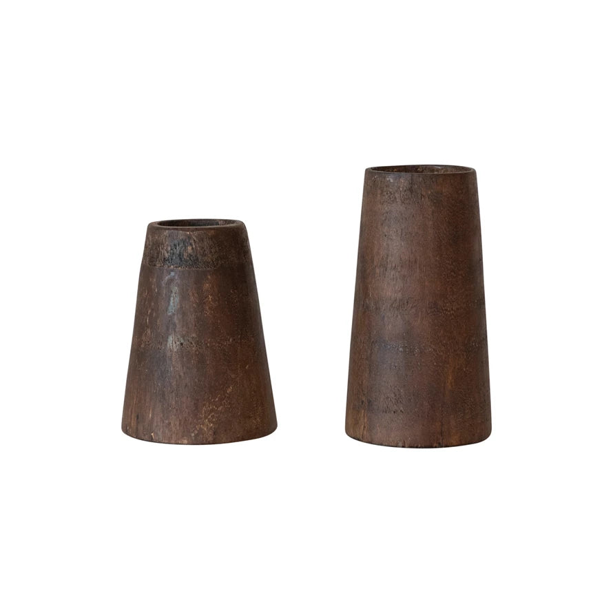 Wood Vases, S/2