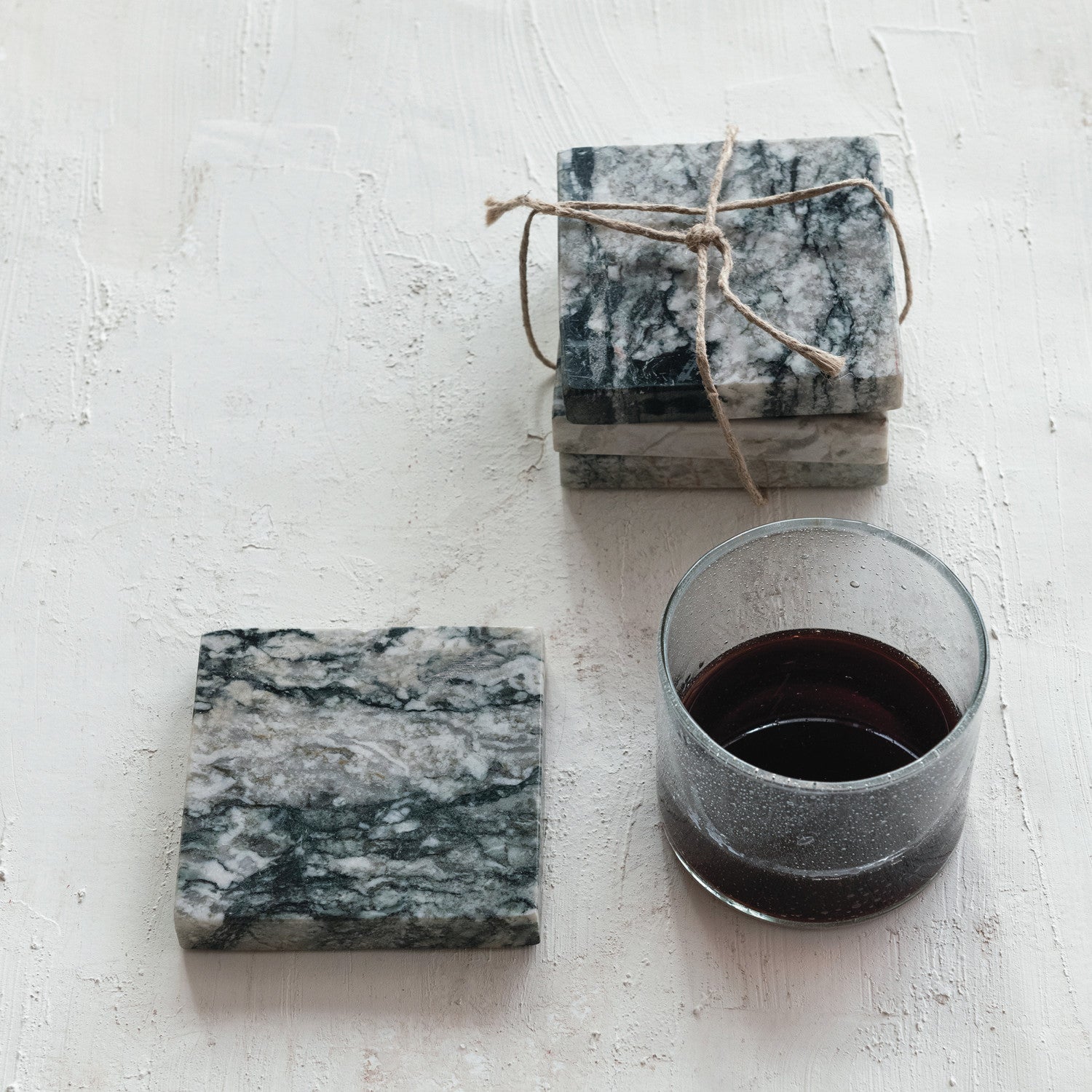 Black Marble Coasters, Set of 4