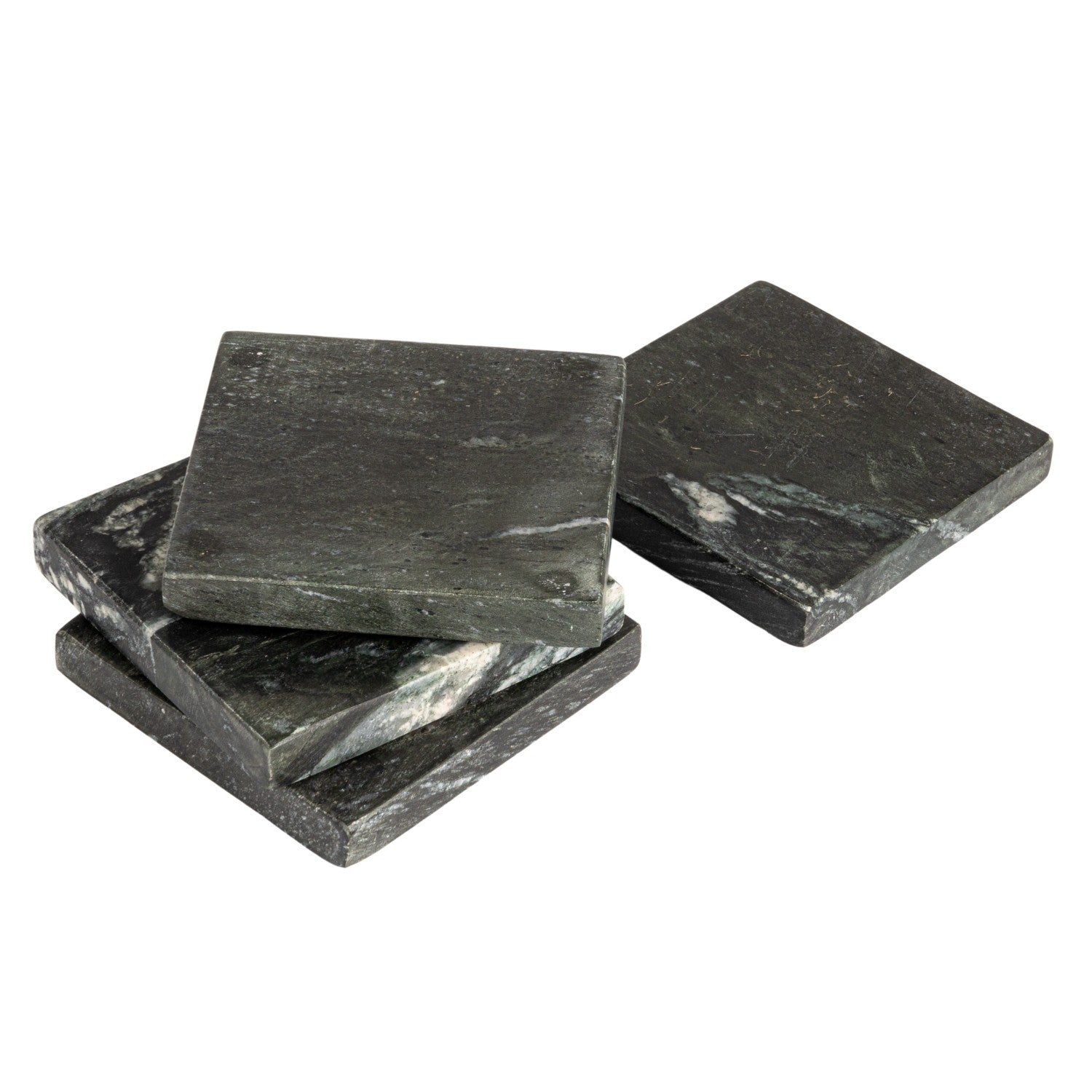 Black Marble Coasters, Set of 4