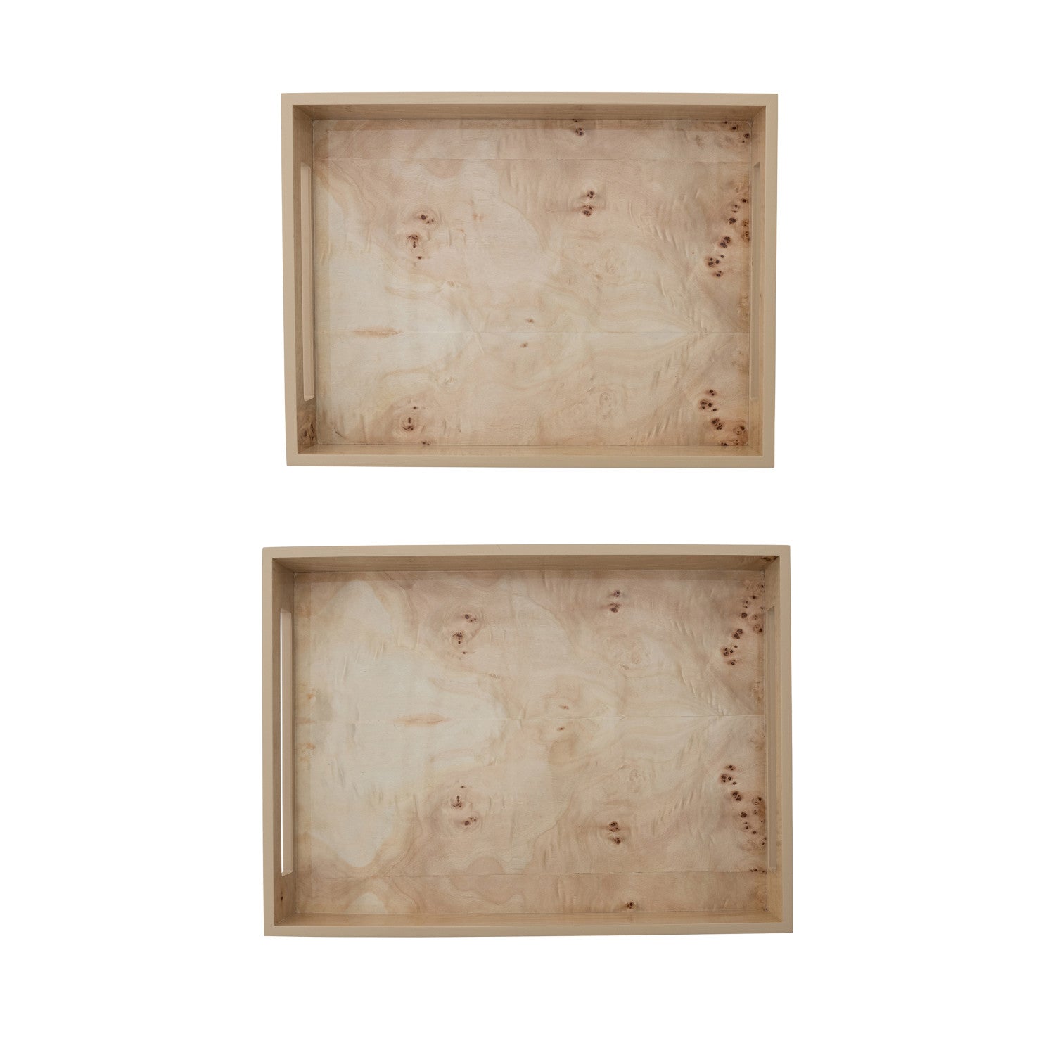 Burl Wood Tray Set