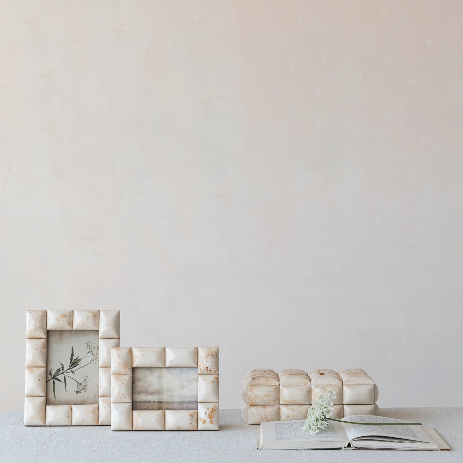 Marbled Resin Tile Photo Frame