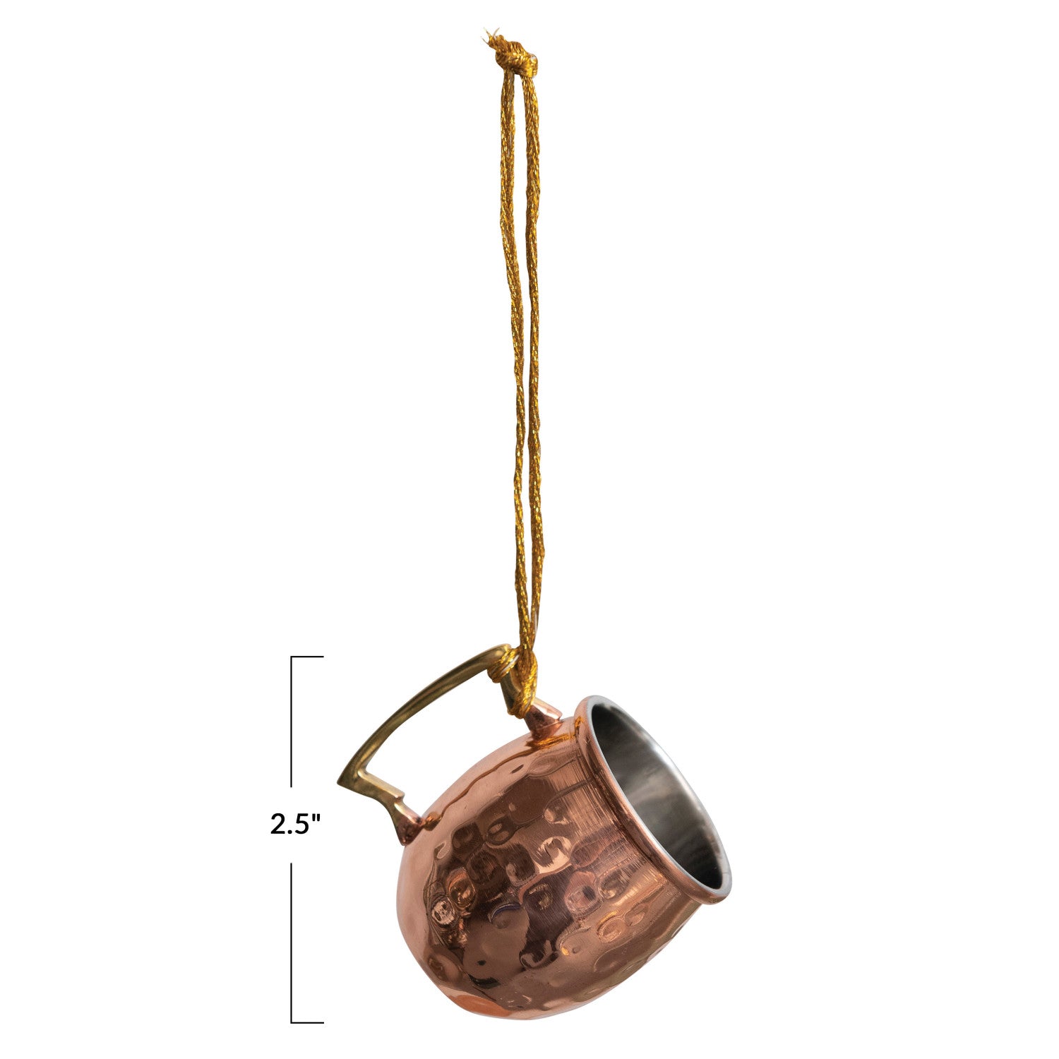 Copper Hammered Mule Mug Ornament