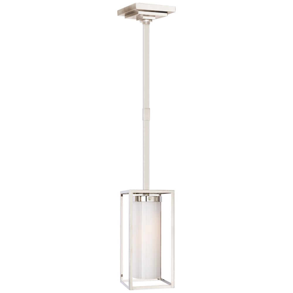 Easterly Small Pendant in Polished Nickel with White Glass - Blu Home